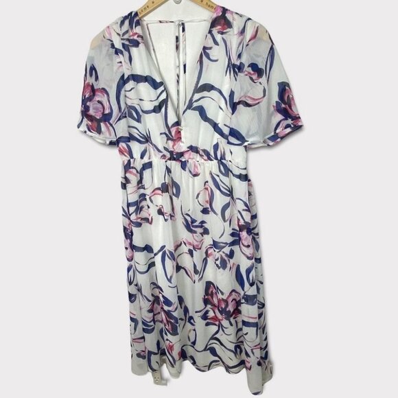 NWT Show Me Your Mumu Floral Mini Dress Bohemian White Pink Blue New Tags Boho M - Picture 1 of 7
